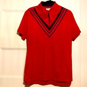 Greg Norman woman’s xxl mock neck golf shirt. Red with short sleeves. Never worn